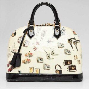 Louis Vuitton White Monogram Vernis and Stickers Alma PM Bag